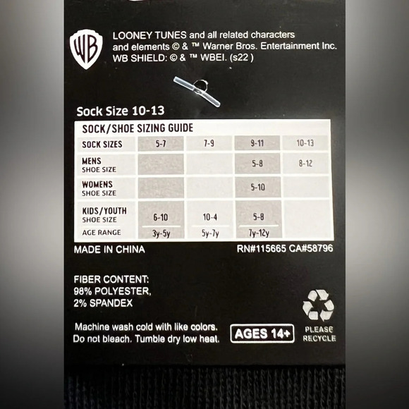 NWT Looney Tunes Crew Socks - Picture 5 of 6